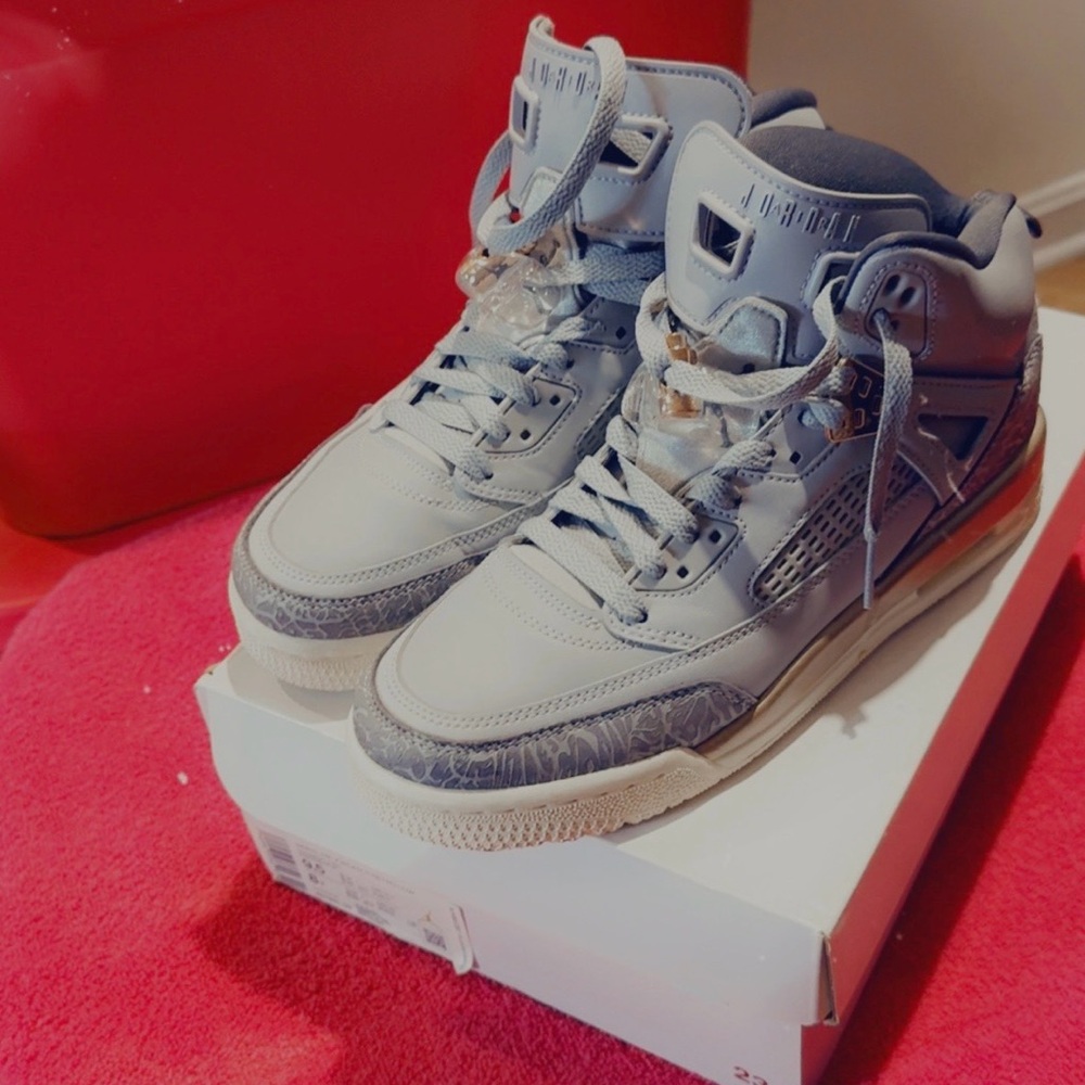 Gray High-Top Sneakers with Chunky Midsole